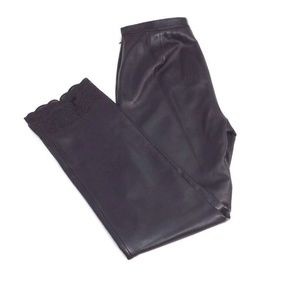S5A Saks Fifth Avenue HOT Black LEATHER Pants SZ 6